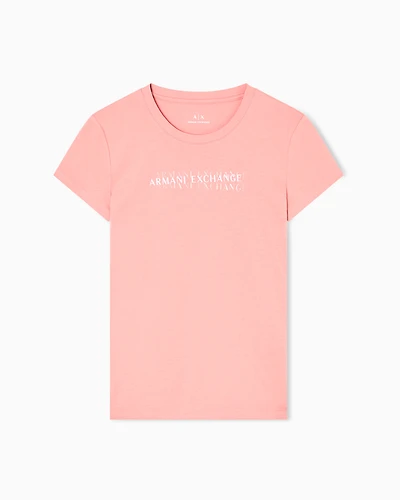 Armani Exchange - Slim Fit T-Shirts, Woman, Pink, Size: S