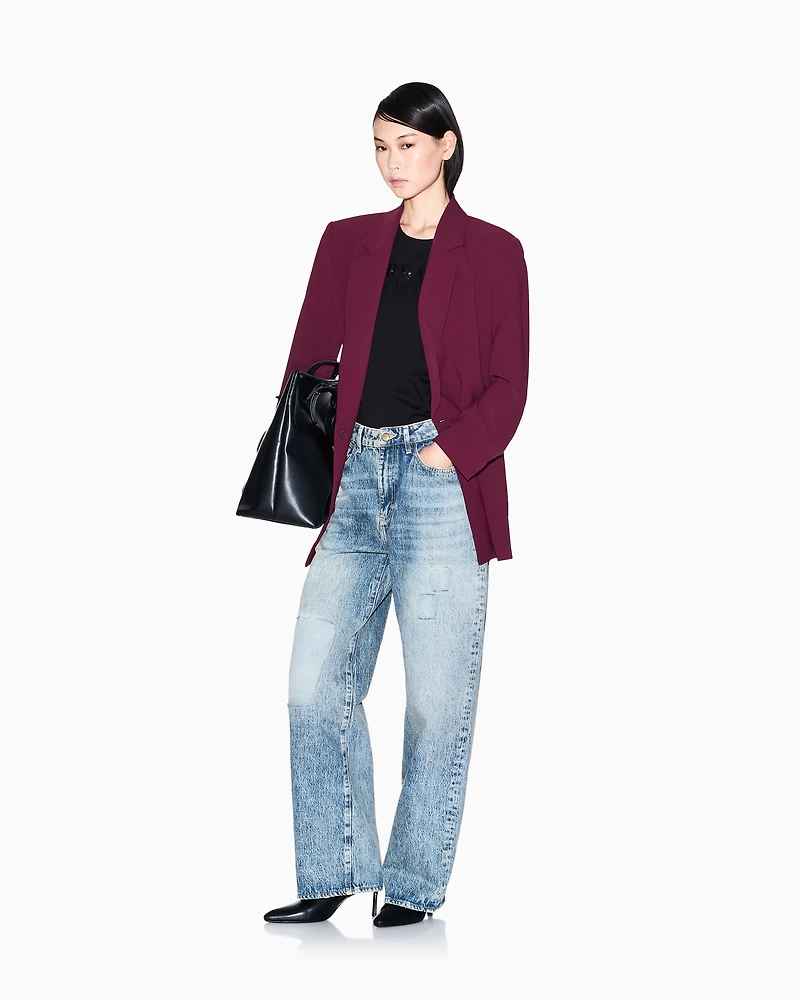 Armani Exchange - Jacket with thin belt, Woman, Burgundy, Size: