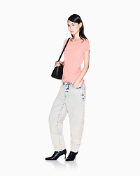 Armani Exchange - Slim fit T-shirt with logo lettering, Woman, Pink, Size: