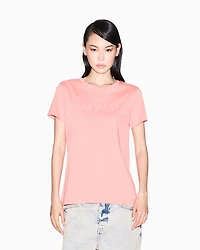 T-shirt with embossed logo