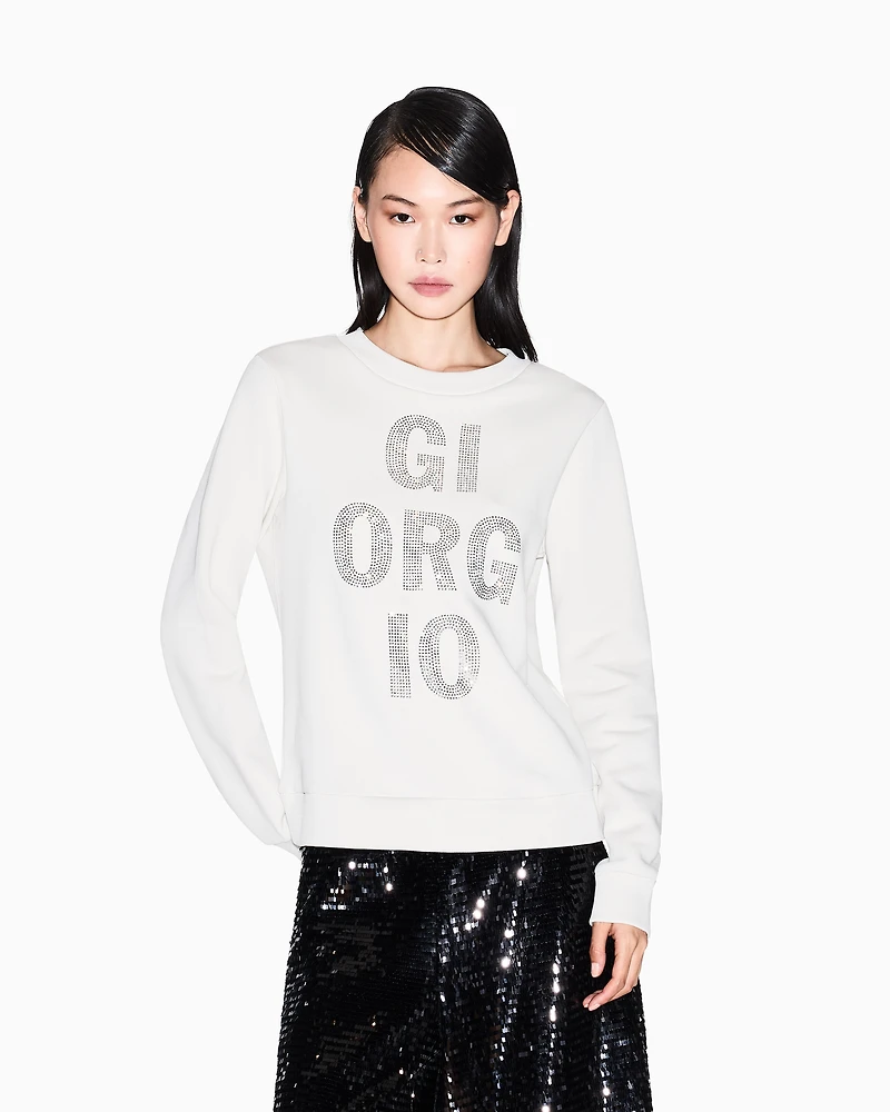 Armani Exchange - Sweatshirts without Hood, Woman, Beige, Size: