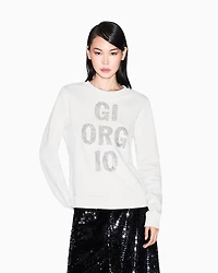 Armani Exchange - Sweatshirts without Hood, Woman, Beige, Size: