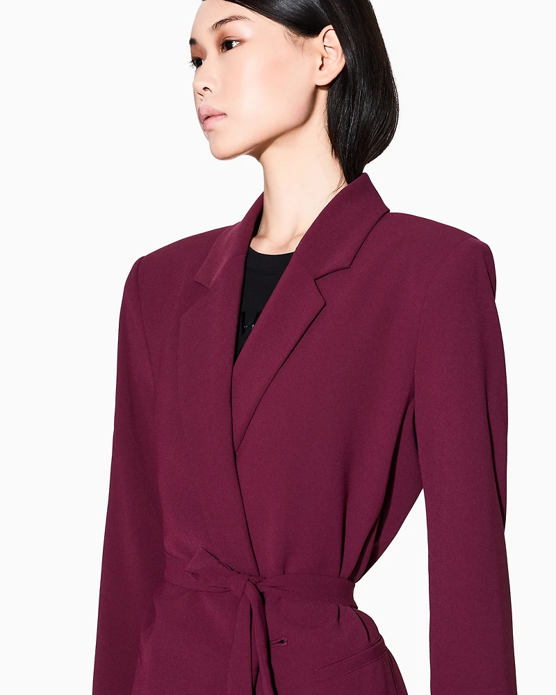 Armani Exchange - Jacket with thin belt, Woman, Burgundy, Size: