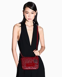 Shoulder bag with allover logo motif