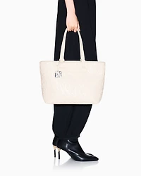 Armani Exchange - Shopper bag with allover logo, Woman, Beige, Size: TU