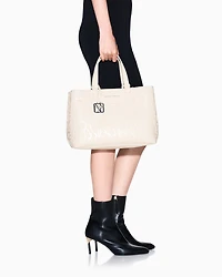 Armani Exchange - Handbag with allover logo, Woman, Beige, Size: TU