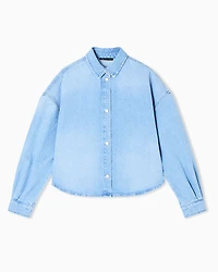 Armani Exchange - Casual Shirts, Woman, Blue, Size: