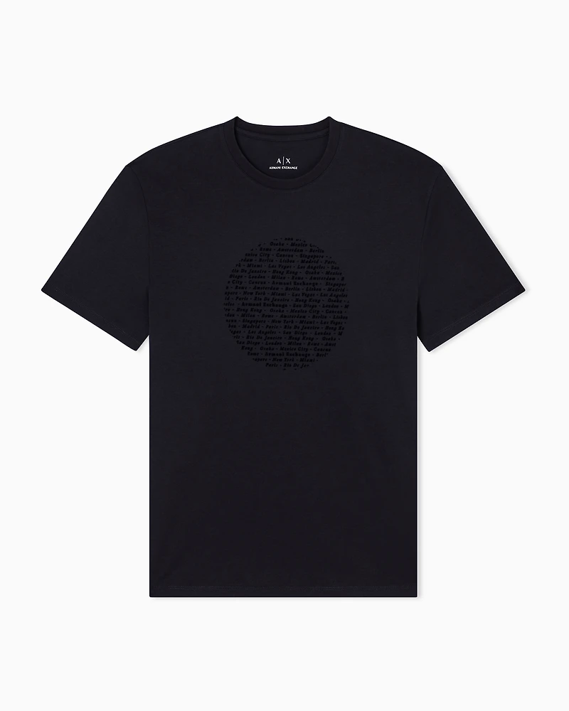 Armani Exchange - Slim fit circle print T-shirt, Man, Black, Size: