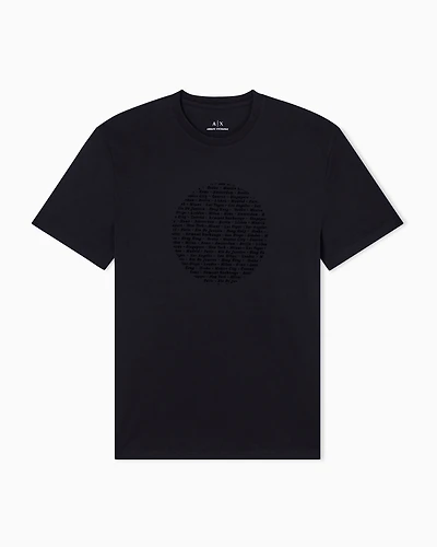 Armani Exchange - Slim fit circle print T-shirt, Man, Black, Size: