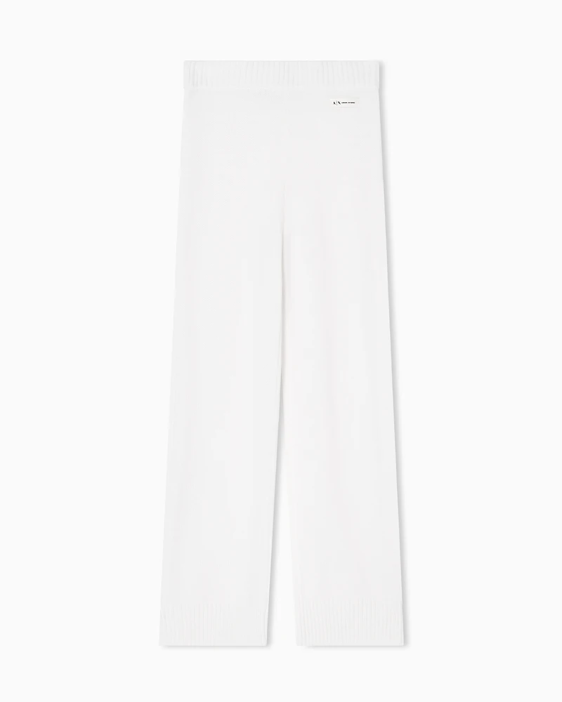 Armani Exchange - Wool blend knitted trousers, Woman, White, Size: