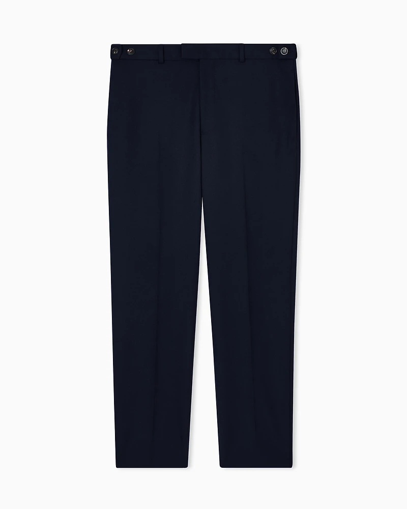 Emporio Armani - Stretch technical gabardine trousers, Man, Navy Blue, Size: