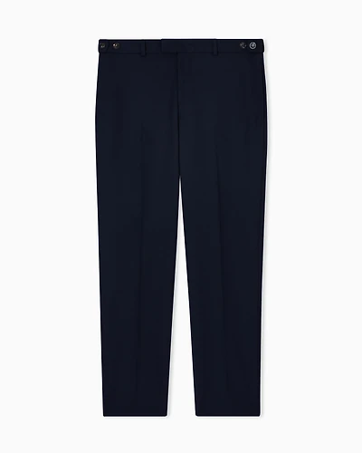 Emporio Armani - Stretch technical gabardine trousers, Man, Navy Blue, Size: