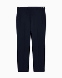 Emporio Armani - Stretch technical gabardine trousers, Man, Navy Blue, Size: