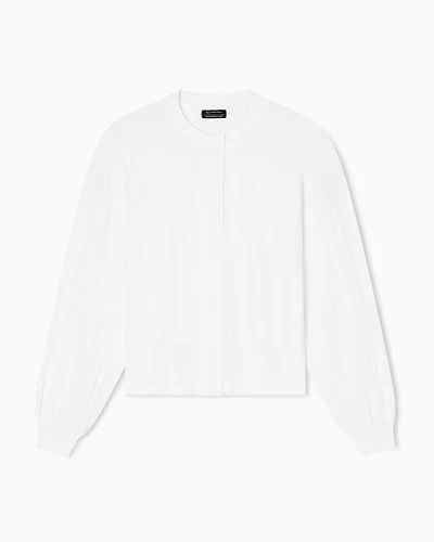 Armani Exchange - Cardigan with ribbed sleeves, Woman, White, Size: