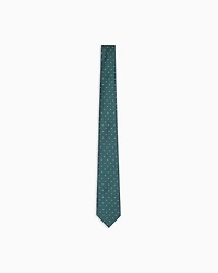 Emporio Armani - Pure silk tie with jacquard micro-pattern, Man, Green, Size: TU