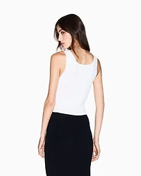 Armani Exchange - Wide ribbed top, Woman, White, Size: