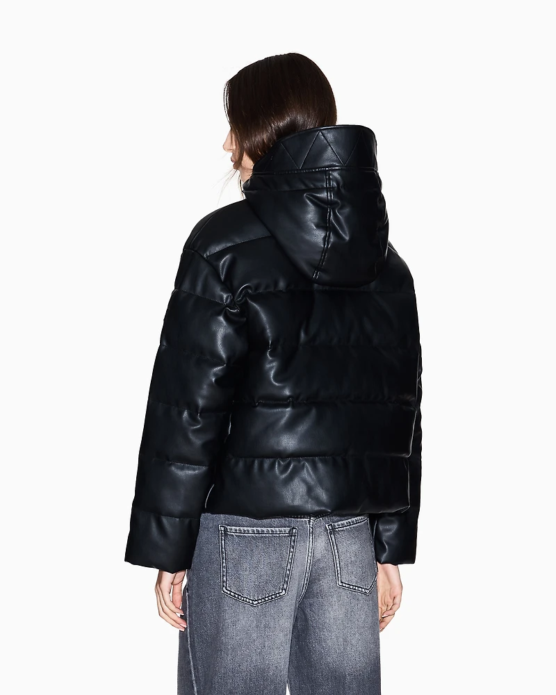 Armani Exchange - Jacket shiny recycled fabric, Woman, Black, Size: