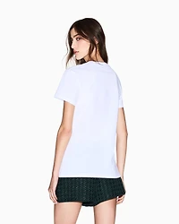 Armani Exchange - V Neck T-Shirt, Woman, White, Size: