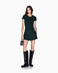 Armani Exchange - Slim fit T-shirt with logo lettering, Woman, Green, Size: