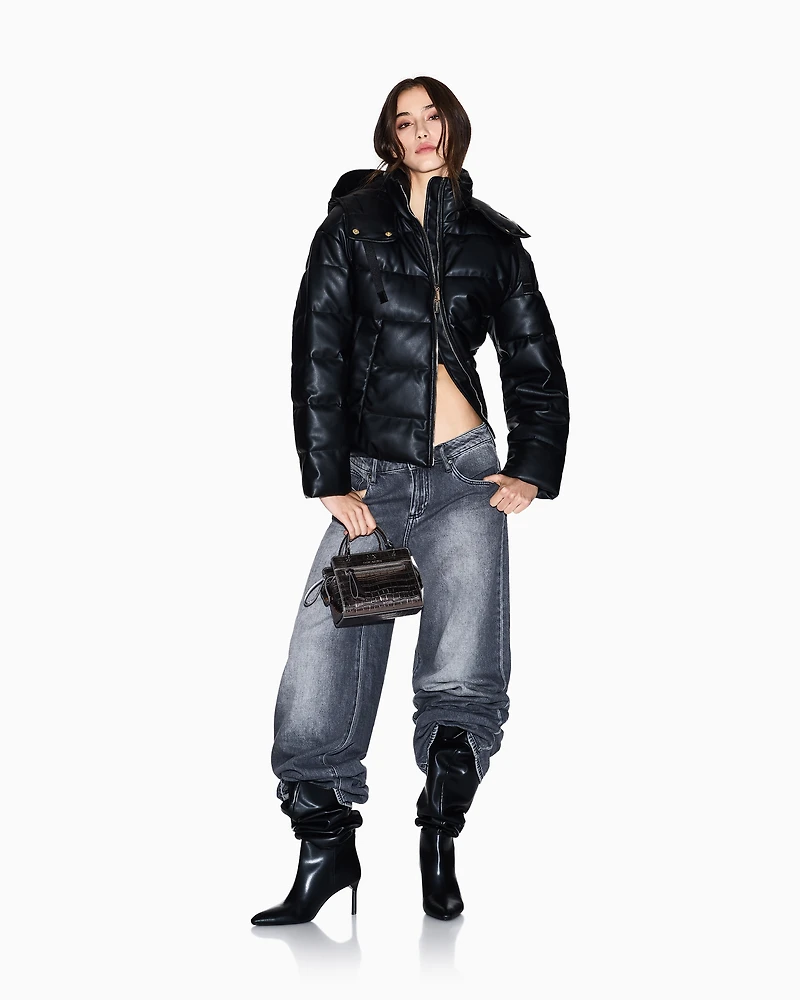 Armani Exchange - Jacket shiny recycled fabric, Woman, Black, Size: