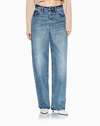 Armani Exchange - Relaxed fit jeans with used effect, Woman, Blue, Size: