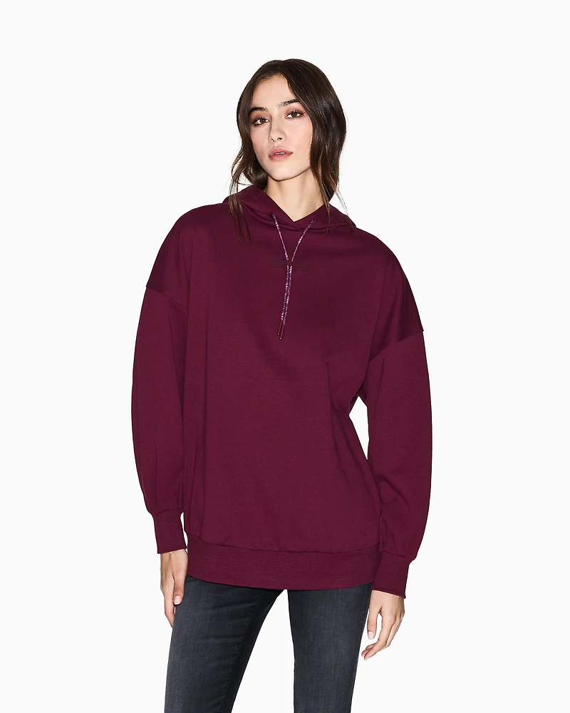 Armani Exchange - Soft fabric hoodie, Woman, Burgundy, Size: