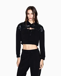 Cropped sweatshirt with cut out
