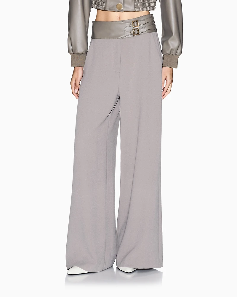 Palazzo trousers with straps