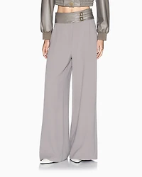 Palazzo trousers with straps