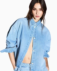 Armani Exchange - Casual Shirts, Woman, Blue, Size: