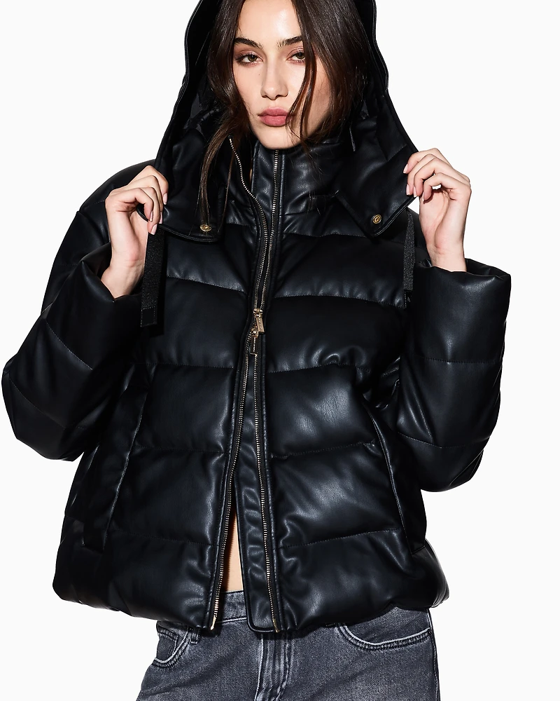 Armani Exchange - Jacket shiny recycled fabric, Woman, Black, Size: