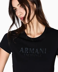 Armani Exchange - Slim Fit T-Shirts, Woman, Black, Size: