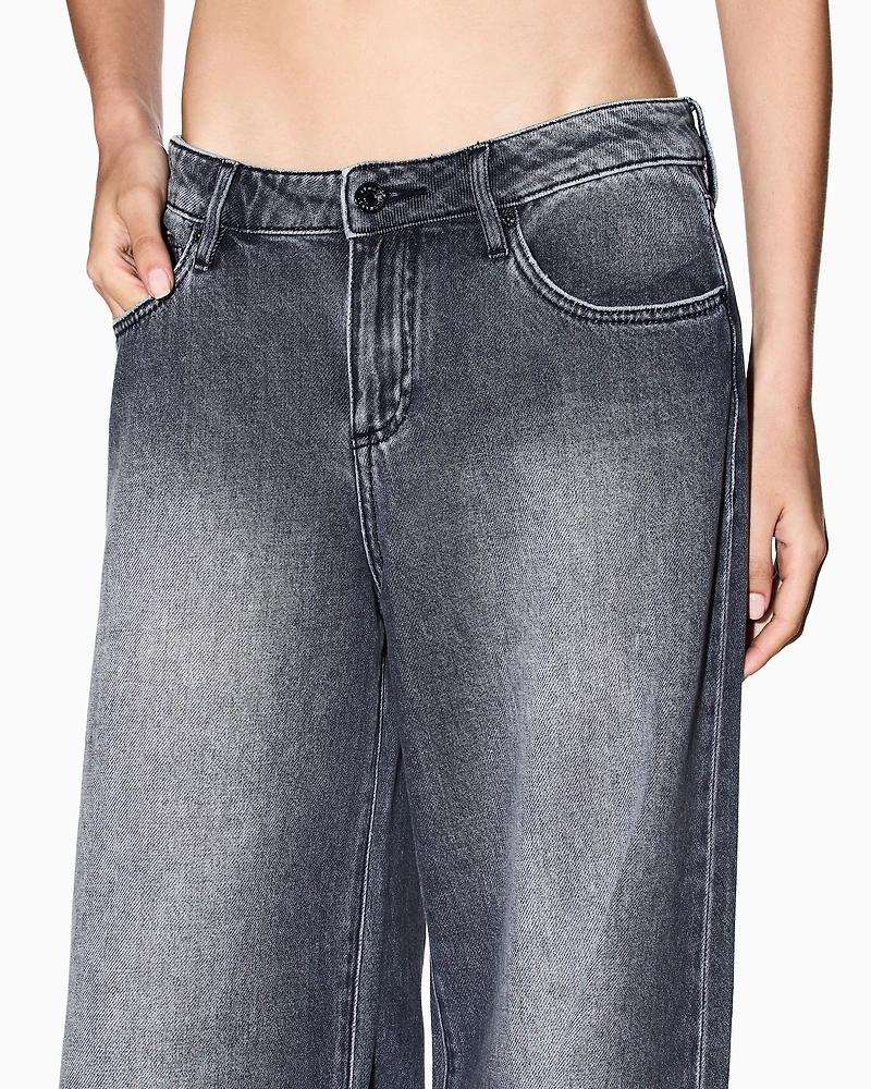 Armani Exchange - Loose Jeans, Woman, Grey, Size: