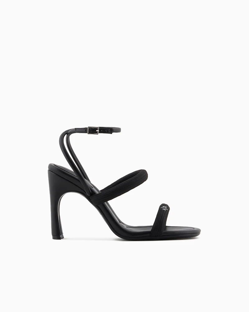 Armani Exchange - Heeled sandals with straps, Woman, Black, Size: