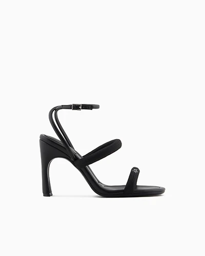 Armani Exchange - Heeled sandals with straps, Woman, Black, Size: