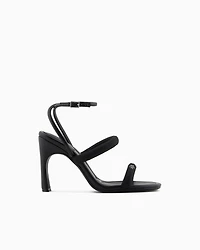 Armani Exchange - Heeled sandals with straps, Woman, Black, Size: