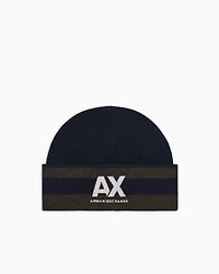 Armani Exchange - Beanie hat with logo, Man, Blue, Size: TU