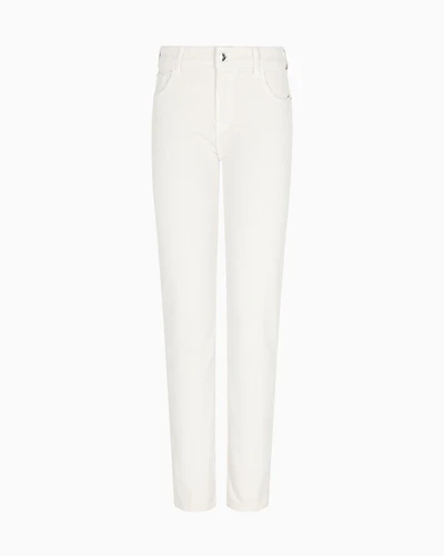 Emporio Armani - J36 slim-fit garment-dyed corduroy trousers, Woman, Beige, Size:
