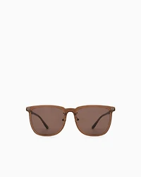 Emporio Armani - Unisex square sunglasses, Unisex, Brown, Size: 56L