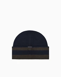 Armani Exchange - Beanie hat with logo, Man, Blue, Size: TU