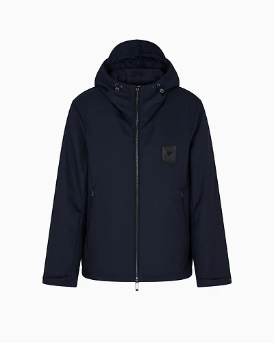 Emporio Armani - Nylon jacket with hood and visor, Man, Navy Blue, Size: