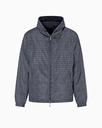 Emporio Armani - Reversible nylon blouson with majolica print, Man, Blue, Size: