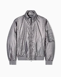 Armani Exchange - ALLOVER LOGO LETTERING BOMBER JACKET, Man, Grey, Size:
