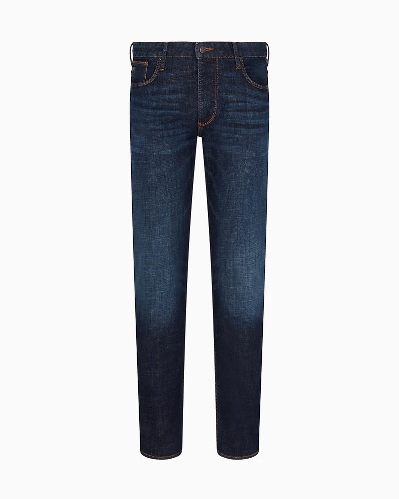 Emporio Armani - J06 slim-fit, washed denim jeans, Man, Blue, Size:
