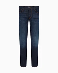 Emporio Armani - J06 slim-fit, washed denim jeans, Man, Blue, Size: