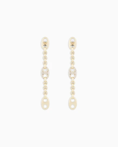 Emporio Armani -  Gold-Tone Brass Drop Earrings, Woman, Multicoloured, Size: TU