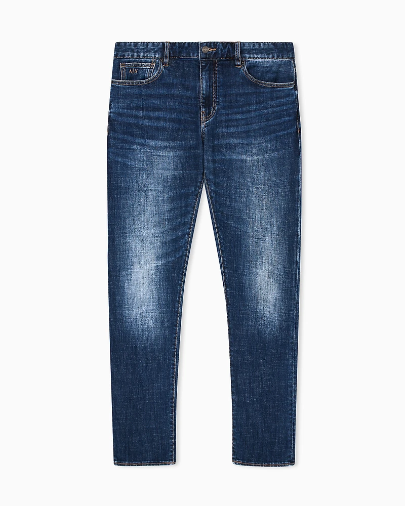 Armani Exchange - Stretch denim skinny jeans, Man, Blue, Size: