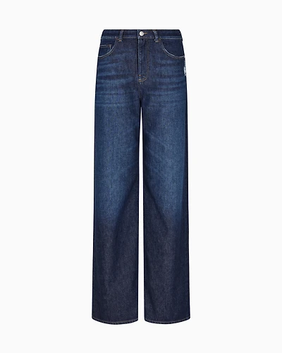 Emporio Armani - J8B relaxed-fit, vintage-look denim jeans , Woman, Blue, Size: