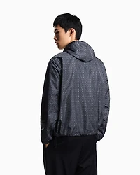 Emporio Armani - Reversible nylon blouson with majolica print, Man, Blue, Size: