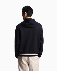 Emporio Armani - ASV double-jersey hooded sweatshirt with three-colour logo patch, Man, Navy Blue, Size: